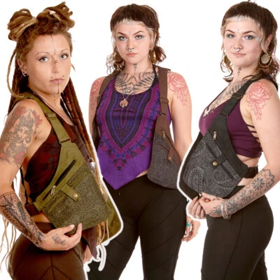 Holster Pocket Belt, Festival Bag, Travel Pouch, Hidden Wallet, Hippy Boho Bag - Image 1 of 4