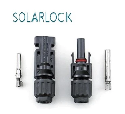 SolarLock MC4 Solarstecker PV-Stecker + Buchse Paar 2,5 - 6 mm² 32A / 1000VDC - Bild 1 von 2