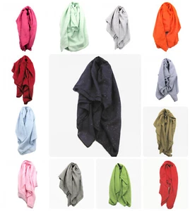 Women Silver Glitter Plain Viscose Scarf Ladies Soft Neck Head Shawl 3381 - Picture 1 of 19