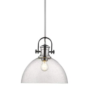 Golden Lighting 3118-L CH-SD Hines Pendant, Chrome with Seeded Glass - Picture 1 of 1