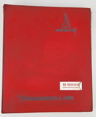 Lista de piezas de tractor Deutz D9006 manual en carpeta original Foto 1 de 4