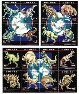 GUINEA, DINOSAURS, 16 DIFERENT STAMPS, FANTASTIC PIECES FOR LOW PRICE - Picture 1 of 4