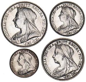 1899 Maundy Set - Victoria British Silver Coins - Superb - Picture 1 of 2