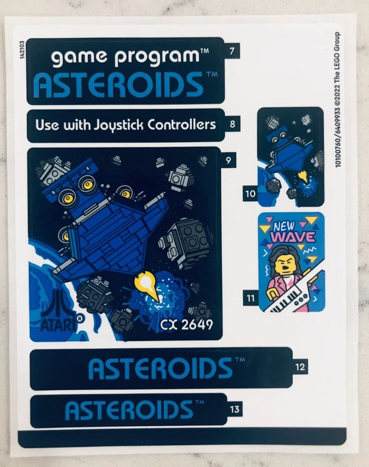 LEGO STICKER SHEET for 10306 Sheet 2 Atari 2600 Asteroids, New & Genuine! - Image 1 of 1