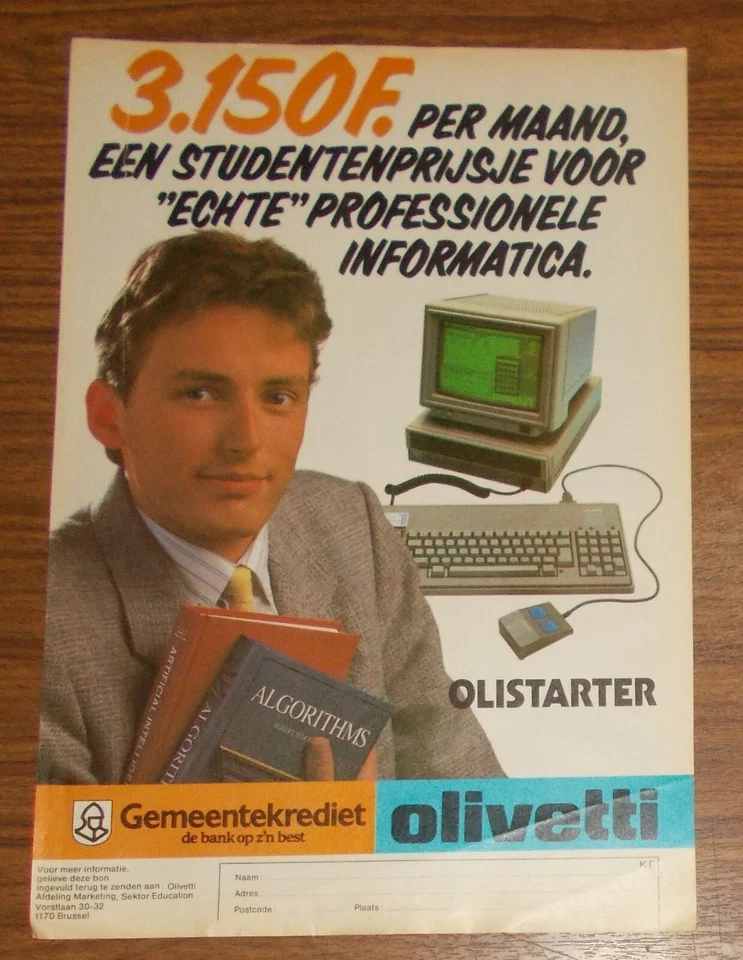 Seltene Werbung OLIVETTI OLISTARTER Personal Computer NL 1986 - Image 1 of 1