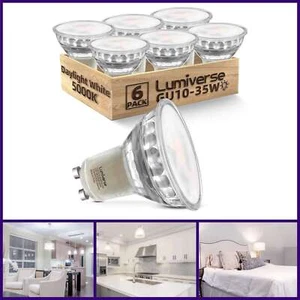 Lumiverse GU10 LED Bulb, Non-dimmable 4W (50W Equivalent) 100 Degree 5000K6 Pack - Picture 1 of 7