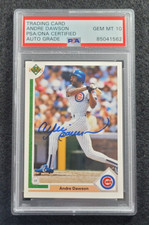 Rare 1991 ANDRE DAWSON Signed Upper Deck Baseball Card-CHICAGO CUBS-PSA 10 Auto