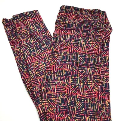 Leggings LuLaRoe / Oro Rosa Negro Verde azulado Cuenta marcas de arañazos / Alto y con curvas TC Foto 1 de 4