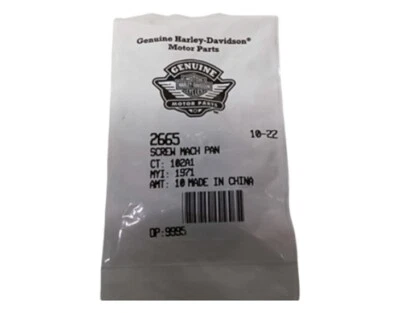 1989-1993 HARLEY HERITAGE SOFTAIL SOFTAIL SCREW 10/PK MACH PAN 2665 NEW OEM 2665 - Image 1 of 4