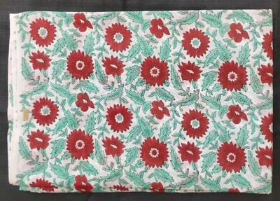 Sanganeri Print Hand Block Printed Cotton Fabric  - Image 1 of 4