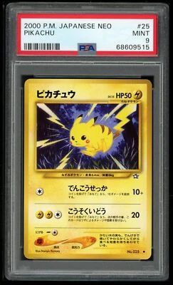 Pokemon Japanese Neo 1 Genesis 025 Pikachu 2000 Card 25 70/111 PSA 9 68609515 - Image 1 of 2