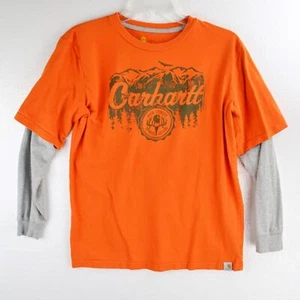 Camiseta Carhartt - Naranja Gris Manga Larga Gráfico Camiseta - Juvenil Grande 14-16 - Imagen 1 de 8
