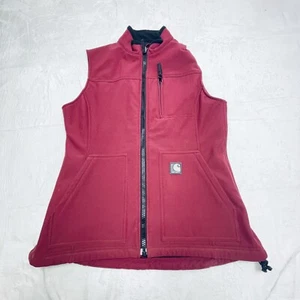 Carhartt Vest Womens M Red Workwear Zip Chest Pocket Full Zip Vest - Picture 1 of 10