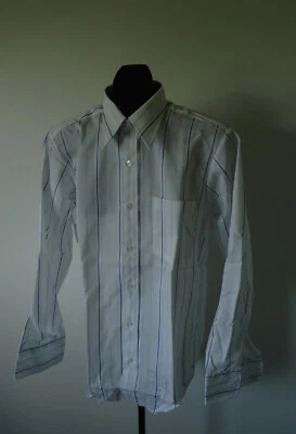 Camisa masculina vintage NOS 70s listra geek chique GOLDEN VEE 14 1/2 - 33 - Imagem 1 de 4