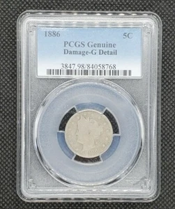 1886 Liberty Head Nickel | PCGS Genuine, GOOD Detail, Reverse Damage - Picture 1 of 4