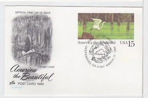 TurtlesTradingPost- Wetlands- America the Beautiful- 1989 #UX129 FDC- Artcraft - Picture 1 of 1