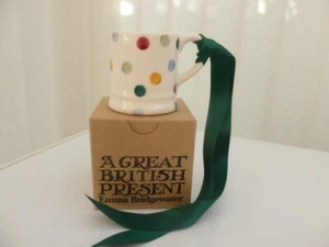 Emma Bridgewater Tupfen kleine Tasse Ornament mit hängendem Band & Geschenk verpackt - Bild 1 von 3