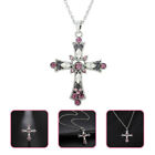  Rhinestones Cross Necklace Miss Diamond Necklaces for Women Renaissance