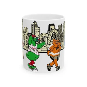 Whimsical Philadelphia Sports Mascots Ceramic Mug - Picture 1 of 9