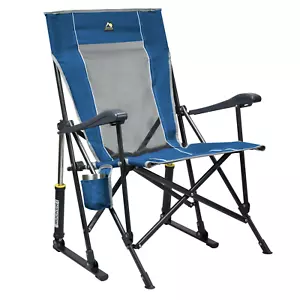 GCI Outdoor RoadTrip Rocker Foldable Rocking Camp Chair, Blue - Picture 1 of 6