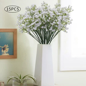 15 Pcs Artificial Baby Breath Flowers Gypsophila Bouquets Fake Plant Home Decor - Picture 1 of 11