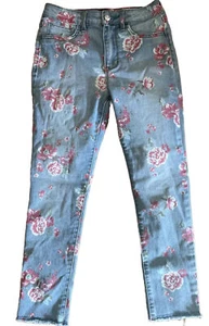 GAP Kids Girls Youth Skinny Floral Print Jegging Medium Wash Denim Jeans Size 12 - Picture 1 of 4