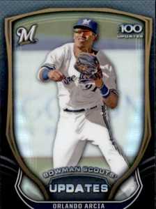 2015 BOWMAN CHROME SCOUTS UPDATE MILWAUKEE BREWERS - ORLANDO ARCIA #BSU-OA - Picture 1 of 2