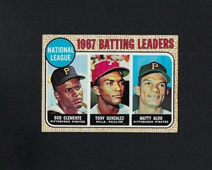 1968 Topps #1 NL Btg Ldrs ROBERTO CLEMENTE / TONY GONZALEZ / MATTY ALOU EX - Bild 1 von 2