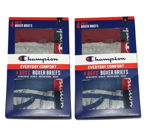 Champion Boys Boxer Briefs LARGE 4 PACK X 2 = 8 PAIR NWT - Picture 1 of 5