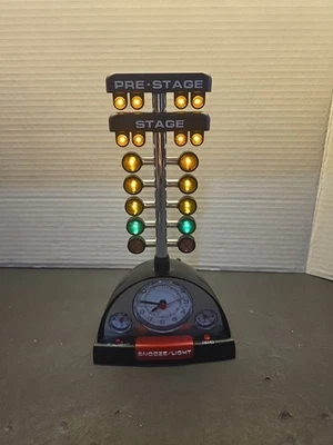 VTG Drag Racing Christmas Tree Lighted Sound Tabletop Alarm Clock Race Racer - Image 1 of 4