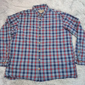 Duluth Trading Co Shirt Mens XL Tall Blue Plaid Button Up Pocket Chore Outdoor - Picture 1 of 9