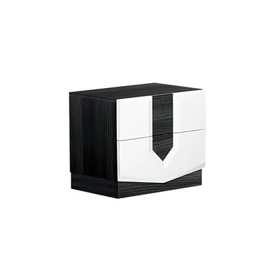 Global Furniture USA Hudson Wood Nightstand Zebrano Gray / White High Gloss - Image 1 of 4