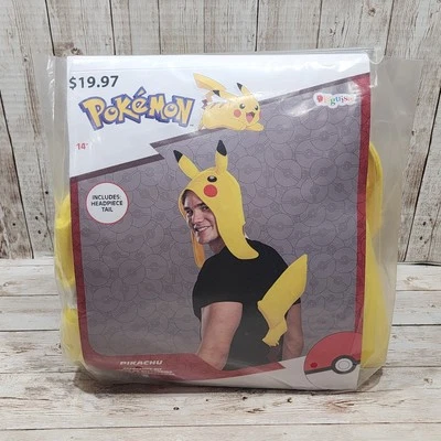 Adult Pokemon Pikachu Costume Kit Headpiece & Tail NEW Cosplay Halloween - Image 1 of 2