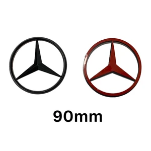 PARA MERCEDES NEGRO BRILLO PLACA AUTOADHESIVA W140 90MM MALETERO TRASERO - Imagen 1 de 4