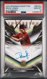 2023 Bowman Inception DRUW JONES RC AUTO /200 Arizona Diamondbacks PSA 10 - Picture 1 of 3