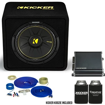 Kicker 12 pulgadas Comp Bass Package 44VCW122 con CXA4001 y kit de cable de amplificador Foto 1 de 4