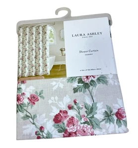 Laura Ashley CASSIDY Floral Fabric Shower Curtain 72" x 72" Cotton Blend ~ New - Picture 1 of 4