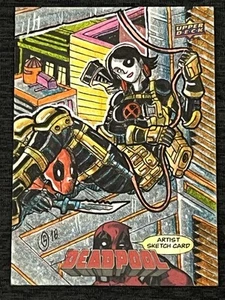 2019 Upper Deck Marvel Deadpool Sketch Card Jucylande JR 1/1 Amazing Detail - Picture 1 of 4