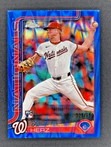 DJ Herz RC, 2025 Topps Chrome BLUE RAYWAVE REFRACTOR #D/150, WASH. NATIONALS ⚾️ - Picture 1 of 2