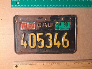 License Plate, California, 1963, Motorcycle, 1990 sticker, 405346 - Picture 1 of 4