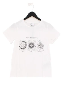 Noisy May Women's T-Shirt XS White 100% Cotton Basic New with tags - Picture 1 of 5