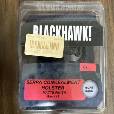Blackhawk Serpa - Funda - Talla 67 - Mano derecha se adapta a Glock 42 - Acabado mate Foto 1 de 4