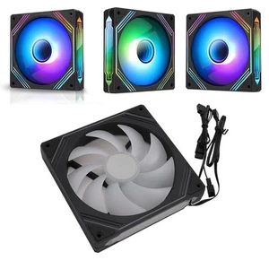 140mm ARGB PWM Chassis Fan, DIY Colorful Speed Adjustable Case Fans - Picture 1 of 9