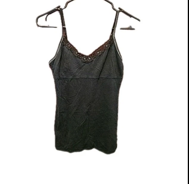 Y2k 90s Grunge Black Lace Babydoll Cami Top Tagged Medium Actual Size XS basics - Image 1 of 4