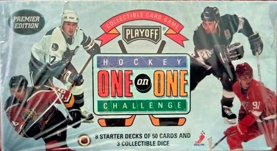 1995-96 PLAYOFF ONE ON ONE HOCKEY SEALED BOX (8 STARTER DECKS) - Image 1 of 4