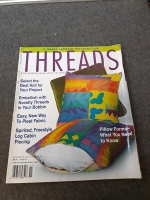Threads #97 Nov 2001 Magazine Fashion Sewing Techniques Design Patterns Crafts - Image 1 of 2