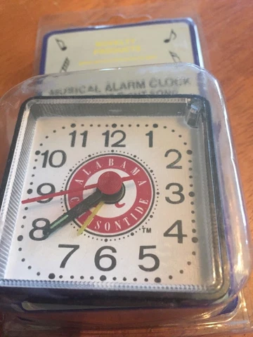NIP AWESOME NCAA ALABAMA CRIMSON TIDE MINI SINGING TRAVEL ALARM CLOCK Cover