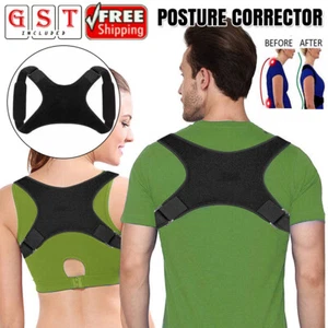 Posture Corrector Adjustable Back Shoulder Belt Support Body Brace Back Unisex - Picture 1 of 12