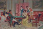 First Skirmishes Lucius Rossi Lithography French Empire Living Room Scene Signed