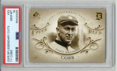 Cubierta superior SP 2005 cortes legendarios #83 Ty Cobb Tigers PSA 10 poco pop muy raro Foto 1 de 2